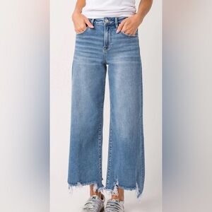 Risen Bobbie Rise Step Hem Crop Wide Leg Jean NEW without tags